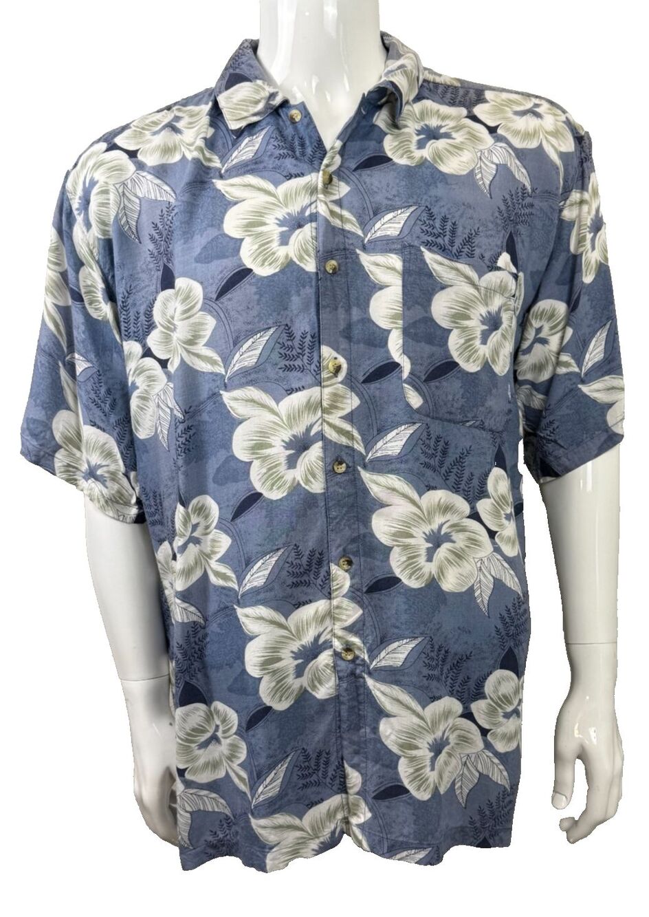 Vintage Hawaiian Aloha Shirt Rayon Floral Tropical Hibiscus Y2K Jack Hollywood L